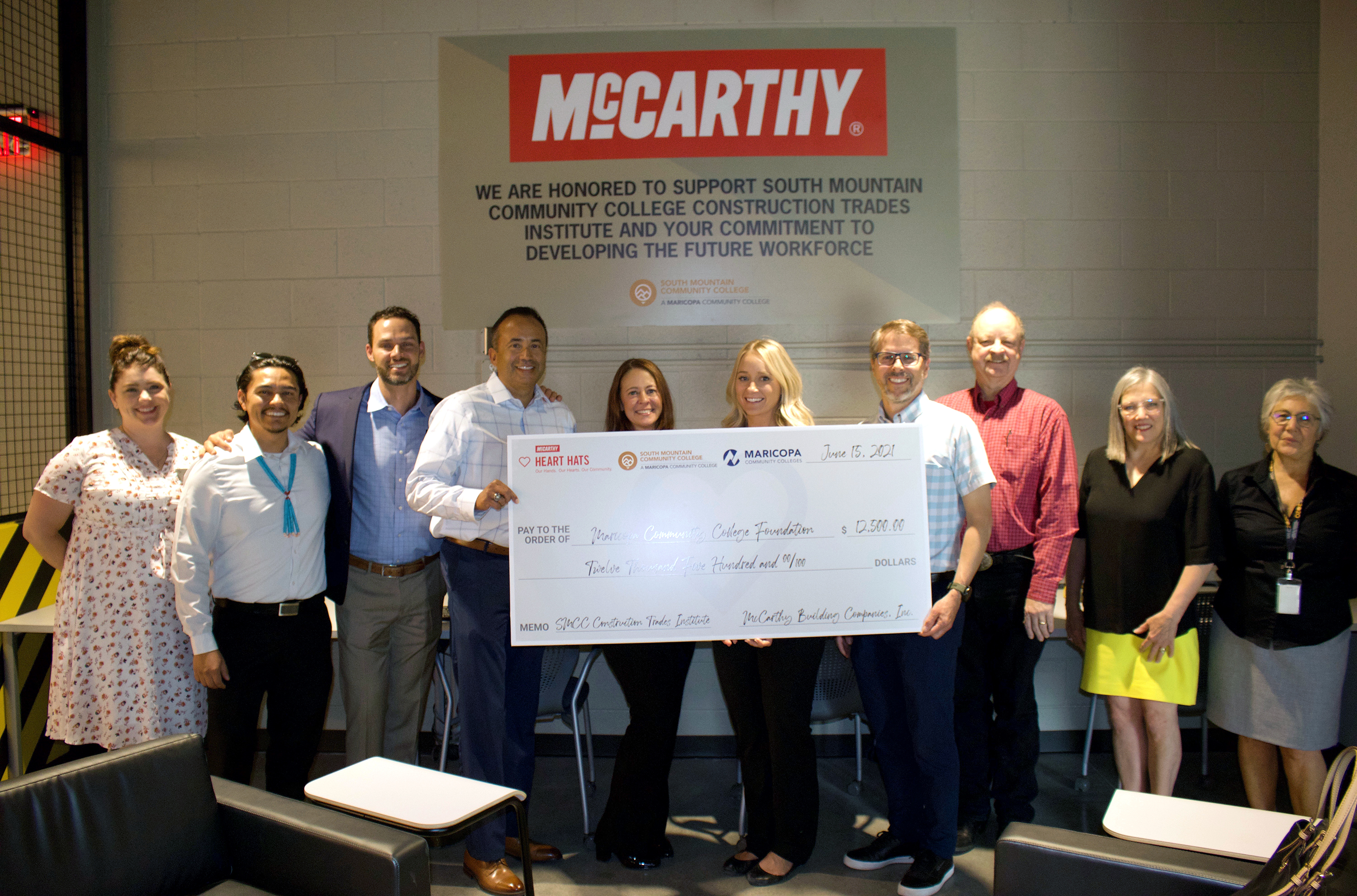 McCarthy Donates $12,500